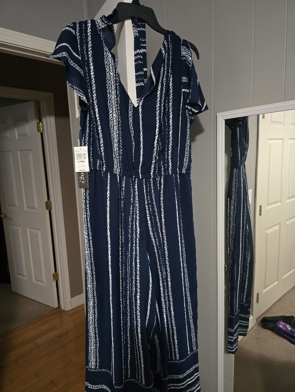 Jag Jeans Navy and White Striped Kids One-Piece